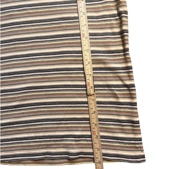 Y2K‎ White Stag Striped Knit Top Women's Large Earth Tone Ribbed Shirt - Picture 6 of 7